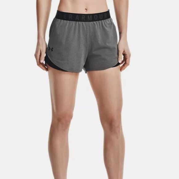 Under Amour Play Up 3.0 Shorts Carbon Heather/Black M NWT IN PACKAGING - Picture 1 of 9
